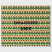 GIFT _BEAUTIFUL_LETTER_TREE_GREEN__BROWN_BLACK CADEAUPAPIER (Vlak)