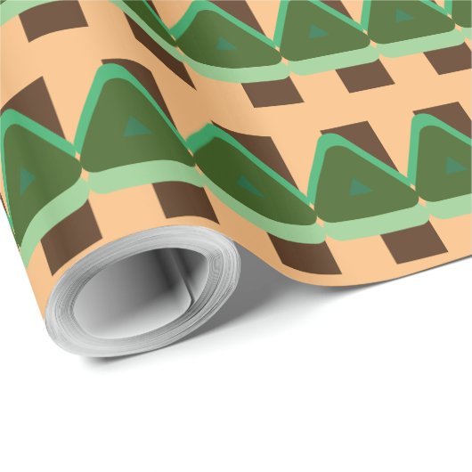 GIFT _BEAUTIFUL_LETTER_TREE_GREEN__BROWN_BLACK CADEAUPAPIER (Rol Hoek)