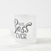 Gift Best Boss Ever - koffie Matglas Koffiemok (Voorkant links)