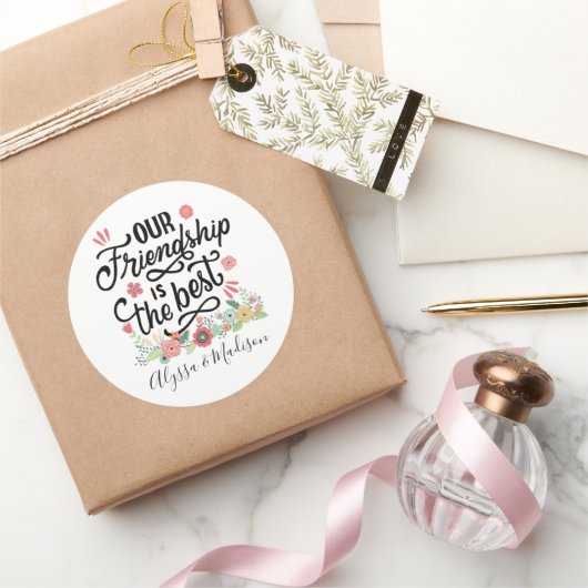 Gift BFF's Our Friendship is the Best Ronde Sticker (Geschenken)