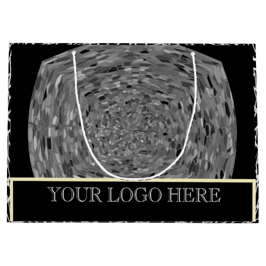 GIFT _ BLACK_SILVER GROTE GIFT BAG GROOT CADEAUZAKJE (Voorkant)