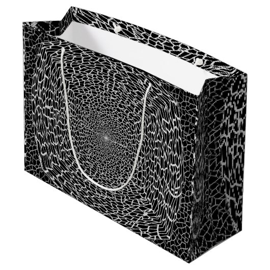 GIFT _ BLACK_SILVER GROTE GIFT BAG GROOT CADEAUZAKJE (Achterkant Gekanteld)