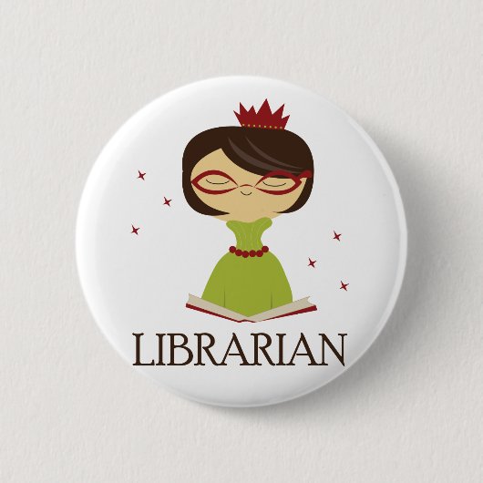 Gift Bookish Librarian Library Ronde Button 5,7 Cm (Voorkant)