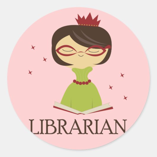 Gift Bookish Librarian Library Ronde Sticker (Voorkant)