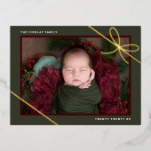 Gift Bow Nieuwe Baby Foto Vakantie Aankondiging Ge (Voorkant)