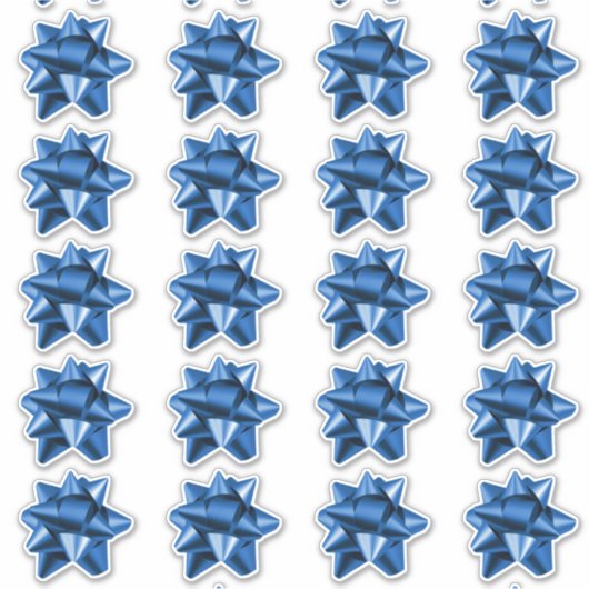 Gift Bow | STICKER | 20 per vel | Blauw (Voorkant)