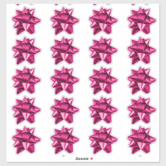 Gift Bow | STICKER | 20 per vel | Roze (Vel)