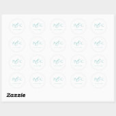 Gift Box Blue Wedding Calligraphy Envelope Sticker (Vel)