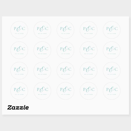 Gift Box Blue Wedding Calligraphy Envelope Sticker (Vel)