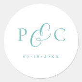 Gift Box Blue Wedding Calligraphy Envelope Sticker (Voorkant)