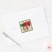 Gift Boxes en Hearts Dank u Vierkante Sticker (Envelop)