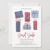 Gift Boxes Secret Santa Gift Exchange met Kerstmis Kaart (Voorkant)