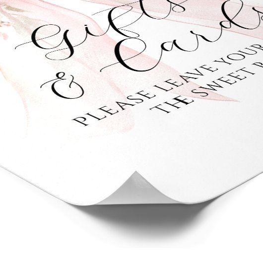 Gift & Card Floral Bow Flower Girl Baby Shower Poster (Hoek)