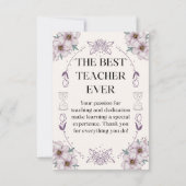 gift card for a teacher. bedankkaart (Achterkant)