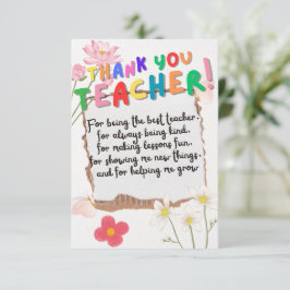 Gift card for teachers bedankkaart