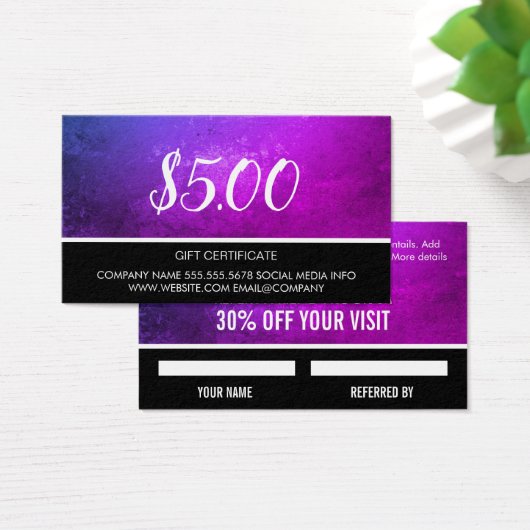 Gift Card Visitekaartjes (Bureau)