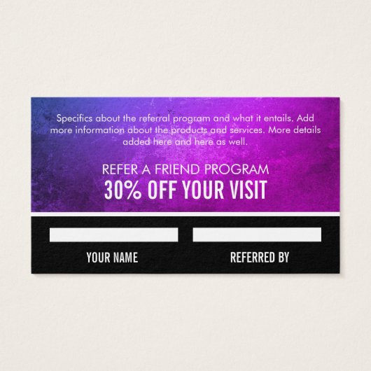 Gift Card Visitekaartjes (Achterkant)