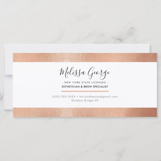 GIFT CERTIFICAAT betreffende elegant roos goudkleu (Achterkant)