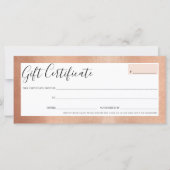 GIFT CERTIFICAAT betreffende elegant roos goudkleu (Voorkant)