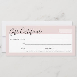 GIFT CERTIFICAAT elegant chic roze roze goud invul Kaart