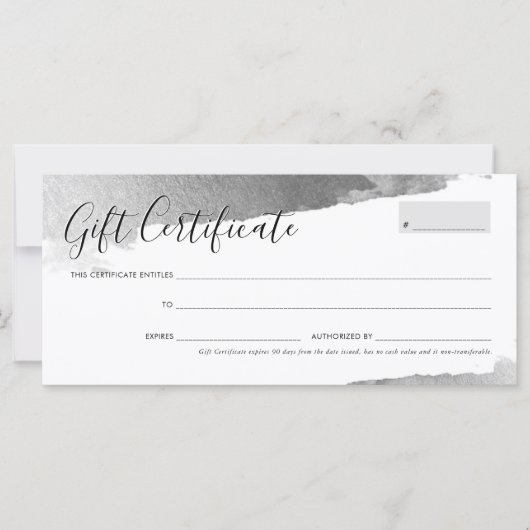GIFT-CERTIFICAAT elegant gelaagd zilver (Voorkant)