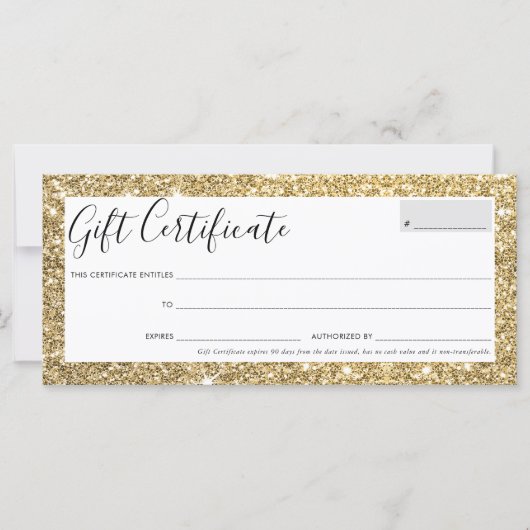 GIFT CERTIFICAAT: elegant oogglas goudglitter (Voorkant)