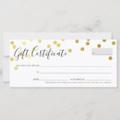GIFT-CERTIFICAAT elegant schattig goud confetti sp (Voorkant)