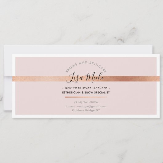 GIFT CERTIFICAAT elegante chique blush roze rose g Kaart (Achterkant)