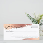 GIFT CERTIFICAAT  gelaagd roos goud (Staand voorkant)