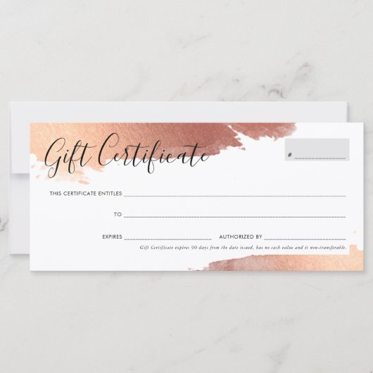 GIFT CERTIFICAAT  gelaagd roos goud (Voorkant)
