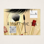 Gift Certificaat Lash Make-up Esthetisch Logo QR G Visitekaartje (Voorkant)