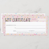 GIFT-CERTIFICAAT leuke leuke kleurrijke sprinkles (Voorkant / Achterkant)