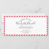 GIFT-CERTIFICAAT modern kerstfeest rode strepe jol (Achterkant)