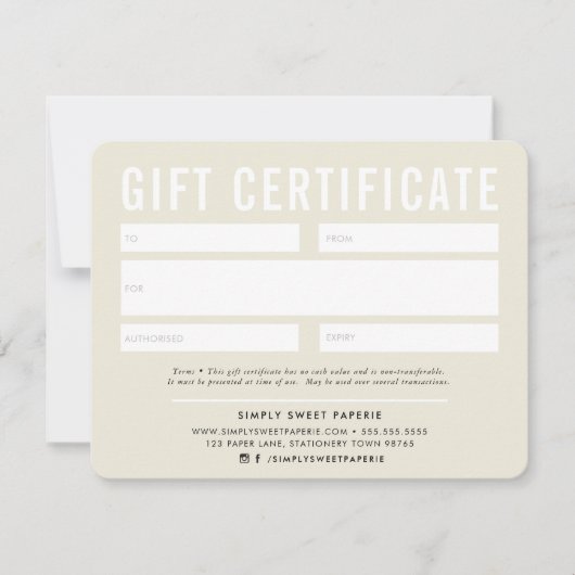 GIFT-CERTIFICAAT modern roomroomroos zwart (Voorkant)