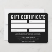 GIFT-CERTIFICAAT modern zwart wit (Voorkant)