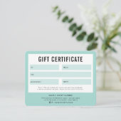 GIFT-CERTIFICAAT moderne business voucher munt (Staand voorkant)