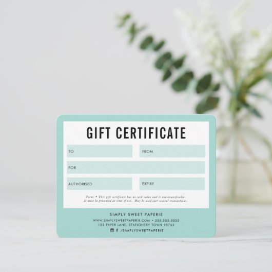 GIFT-CERTIFICAAT moderne business voucher munt (Staand voorkant)