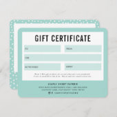 GIFT-CERTIFICAAT moderne business voucher munt (Voorkant / Achterkant)