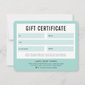 GIFT-CERTIFICAAT moderne business voucher munt (Voorkant)