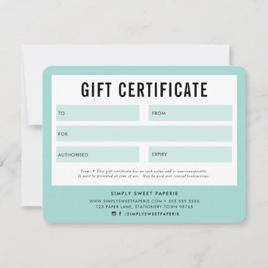 GIFT-CERTIFICAAT moderne business voucher munt (Voorkant)