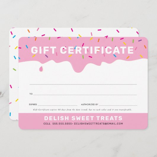 GIFT CERTIFICAAT schattig vorstmoes roze (Voorkant / Achterkant)