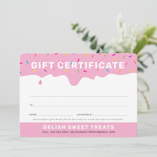 GIFT CERTIFICAAT schattig vorstmoes roze (Staand voorkant)