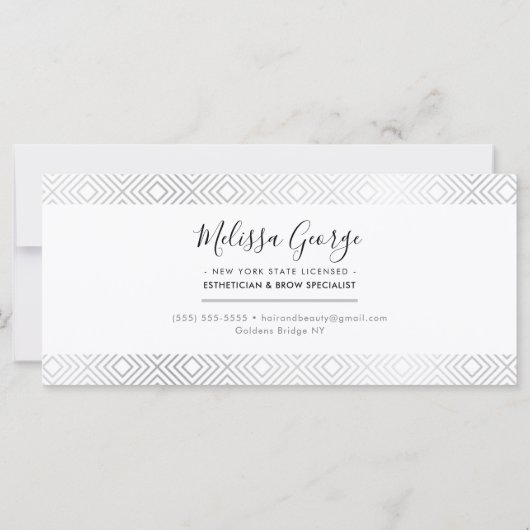 GIFT-CERTIFICAAT stijlvol, zilver geometrisch patr (Achterkant)