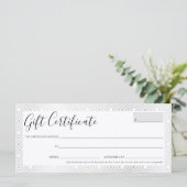 GIFT-CERTIFICAAT stijlvol, zilver geometrisch patr (Staand voorkant)