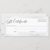GIFT-CERTIFICAAT stijlvol, zilver geometrisch patr (Voorkant)