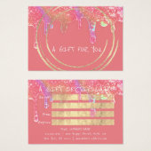 Gift Certificate Beauty Hair Makeup Drip SPA Peach Visitekaartje (Voorkant /achterkant)