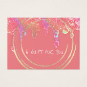 Gift Certificate Beauty Hair Makeup Drip SPA Peach Visitekaartje (Voorkant)