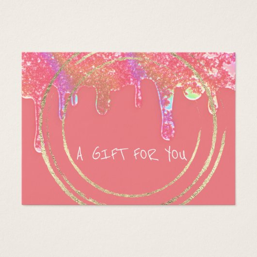 Gift Certificate Beauty Hair Makeup Drip SPA Peach Visitekaartje (Voorkant)