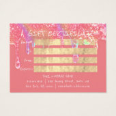 Gift Certificate Beauty Hair Makeup Drip SPA Peach Visitekaartje (Achterkant)