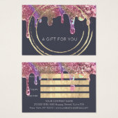 Gift Certificate Beauty Hair Makeup Gold Drivers Visitekaartje (Voorkant /achterkant)